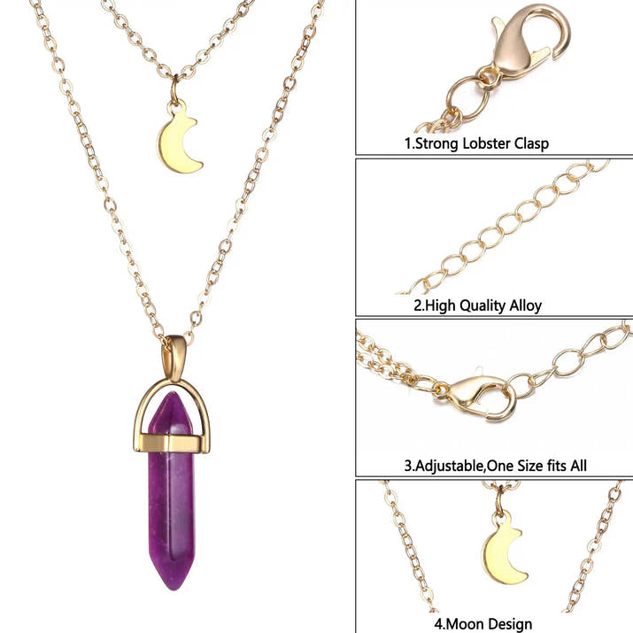 Hexagonal Quartz Pendant Women