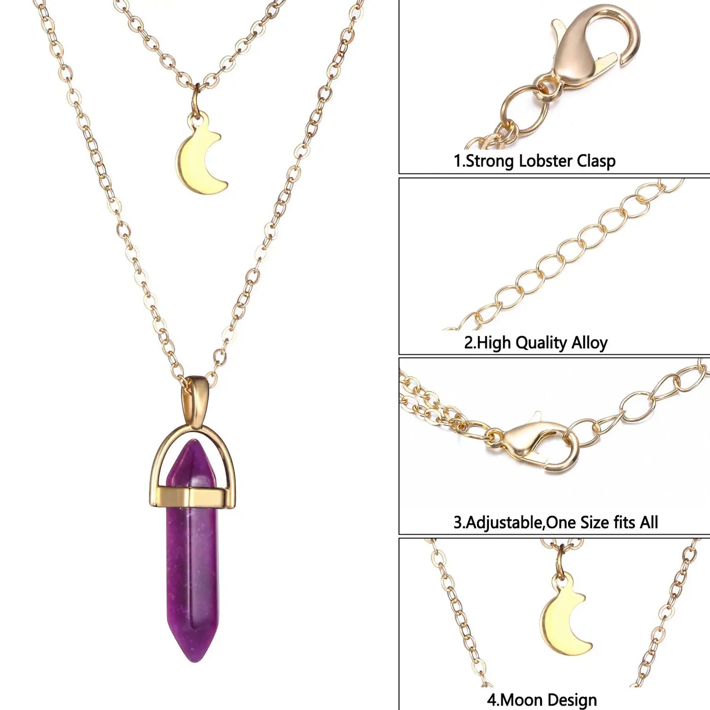 Hexagonal Quartz Pendant Women