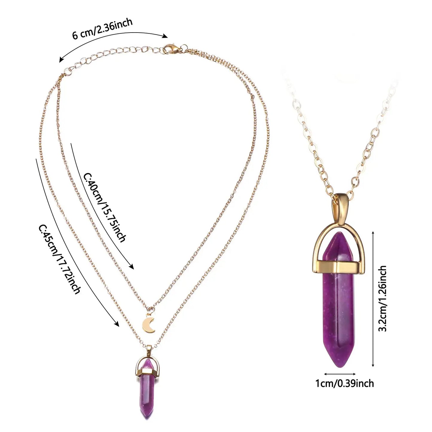 Hexagonal Quartz Pendant Women