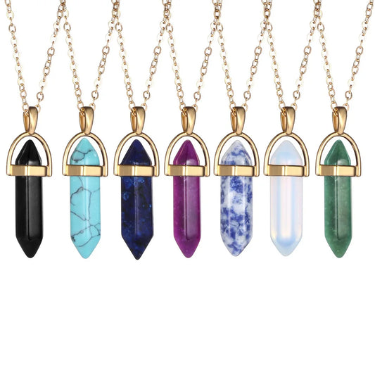 Hexagonal Quartz Pendant Women