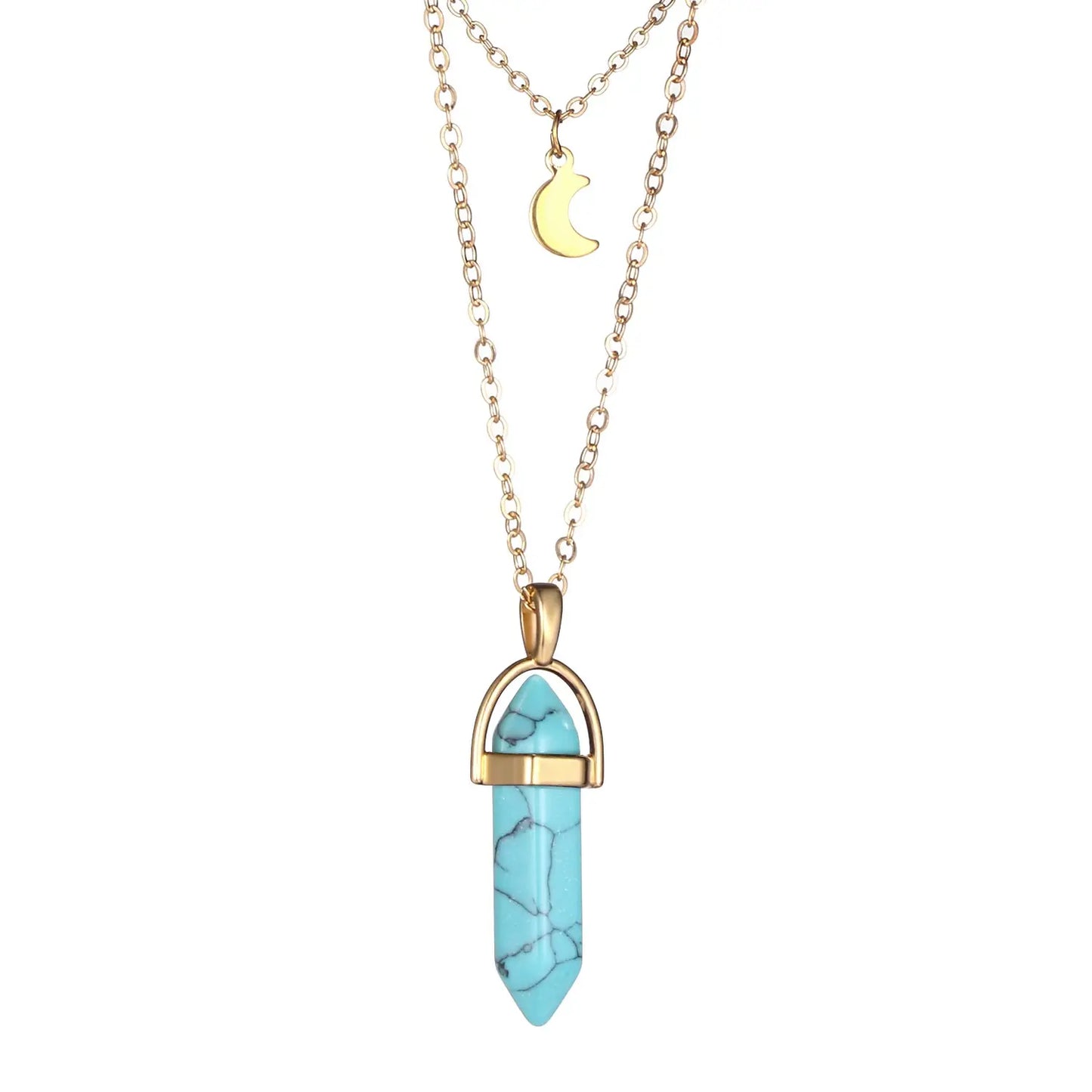 Hexagonal Quartz Pendant Women