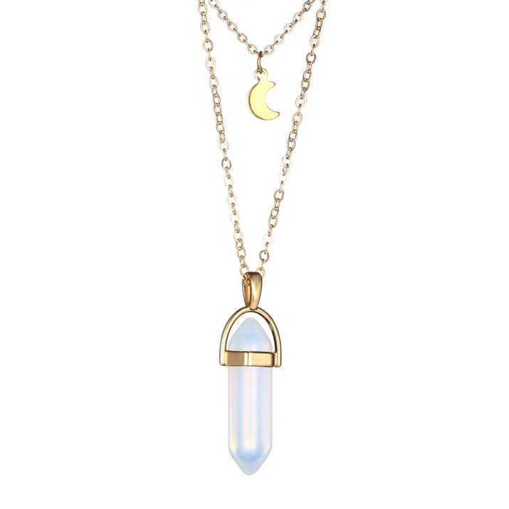 Hexagonal Quartz Pendant Women