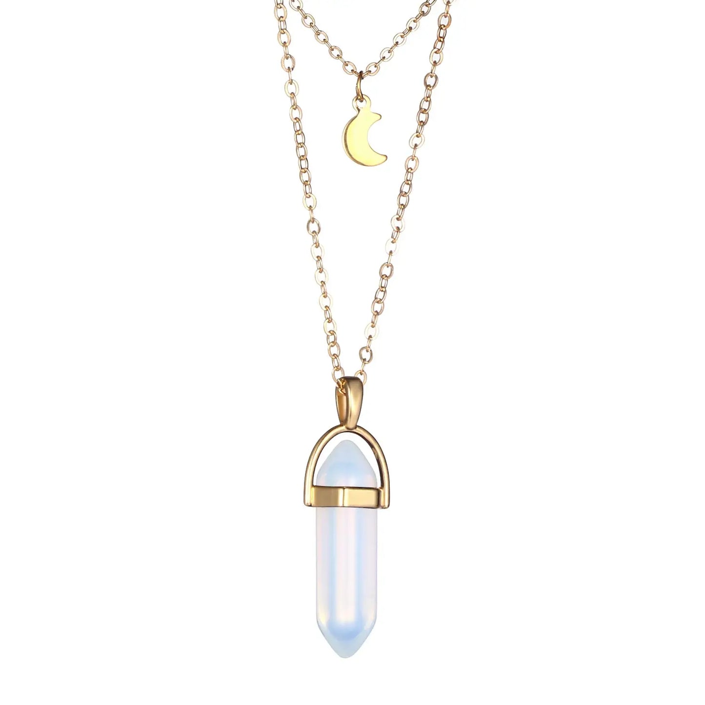 Hexagonal Quartz Pendant Women